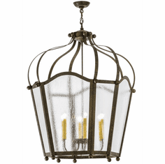 Meyda Custom 155140 Citadel Organic Rust / Clear Seedy Glass Foyer Light Fixture