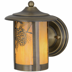Meyda Custom 156016 Fulton Winter Pine Rustic Bai Antique Exterior Wall Light Sconce