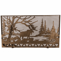 Meyda Custom 160770 Moose Creek Country Antique Copper Fireplace Screen