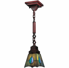 Meyda Lighting 16080 Mackintosh Leaf Tiffany Mini Hanging Light Fixture