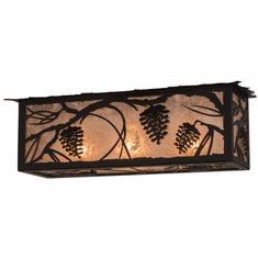 Meyda Custom 141752 Whispering Pines Rust/Wrought Iron/Amber