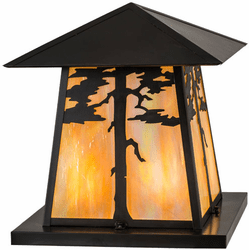 Meyda Custom 162435 Stillwater Rustic Craftsman Brown Outdoor Pier Mount