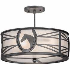Meyda Custom 162606 Horseshoe Blackened Pewter/Clear Frosted