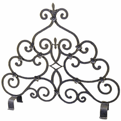 Meyda Custom 162714 Fleur De Lys Traditional Fireplace Screen