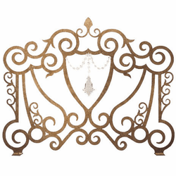 Meyda Custom 162744 Crystal Crest Traditional Fireplace Screen