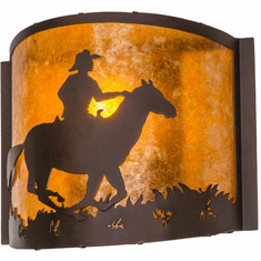Meyda Custom 163112 Cowboy Country Mahogany Bronze Lighting Wall Sconce