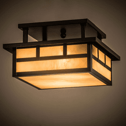 Meyda Custom 169070 Hyde Park Mission Craftsman Brown Overhead Light Fixture