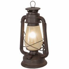 Meyda Custom 170032 Miner's Lantern Rustic Rust Table Lamp