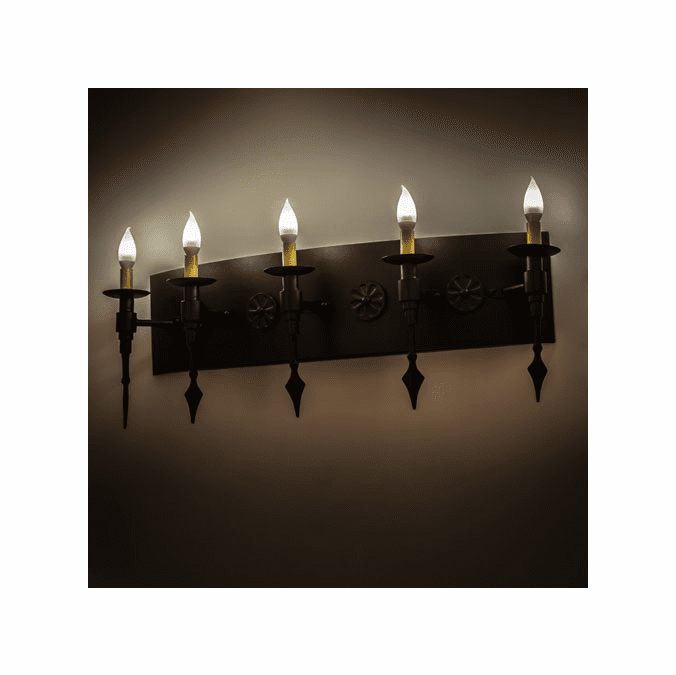 Meyda Custom 171982 Warwick Textured Black Cream Wall Light Sconce