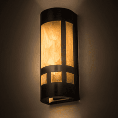 Meyda Custom 172658 Van Erp Timeless Bronze / Carmel Onyx Acrylic Sconce Lighting