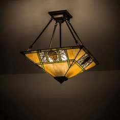 Meyda Lighting 173628 Pinecone Ridge Tiffany Mahogany Bronze Flush Lighting