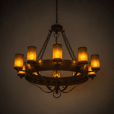Meyda Custom 175018 Parnella Rusty Nail / Amber Mica Chandelier Light