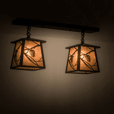 Meyda Custom 177216 Whispering Pines Oil Rubbed Bronze / Silver Mica Multi Lighting Pendant