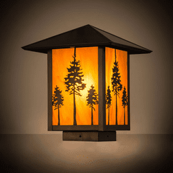 Meyda Custom 179934 Great Pines Rustic Craftsman Brown Exterior Pier Mount