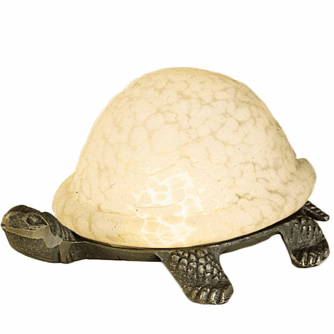 Meyda Lighting 18007 Turtle Art Glass Country White Novelty Lamp