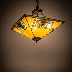 Meyda Custom 180479 Pinecone Ridge Tiffany Mahogany Bronze Hanging Light