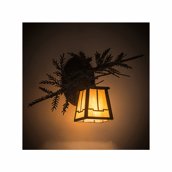 Meyda Custom 182275 Pine Branch Valley View Cafe Noir Halogen Lamp Sconce