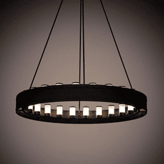 Meyda Custom 187107 Loxley Contemporary Black Textured LED Chandelier Lighting