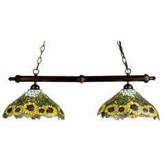 Meyda Lighting 18845 Wild Sunflower Tiffany Kitchen Island Light