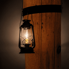 Meyda Custom 190213 Miner's Lantern Vintage Clear Glass Costello Black Wall Lighting Fixture