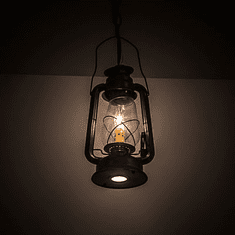Meyda Custom 191516 Miner's Lantern Traditional Vintage Copper LED Mini Pendant Lighting