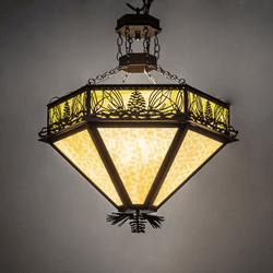 Meyda Custom 19232 Mountain Pine Country Cafe-Noir Pendant Light