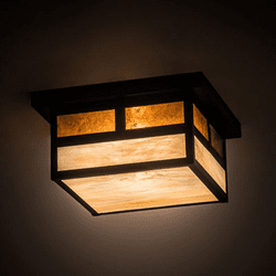 Meyda Custom 194866 Hyde Park Mission Craftsman Brown Exterior Ceiling Light Fixture