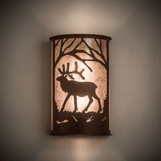 Meyda Custom 197060 Elk at Dawn Rustic Antique Copper;Rust Lighting Sconce