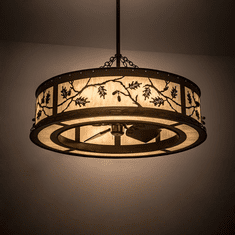 Meyda Custom 197416 Oak Leaf & Acorn Rustic Antique Copper Halogen Chandel-Air Ceiling Fan