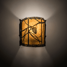 Meyda Custom 197900 Whispering Pines Country Coffee Bean Wall Light Fixture