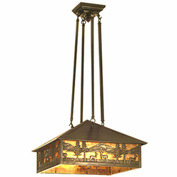 Meyda Custom 19791 Deer Lodge Rustic Craftsman Brown Pendant Light Fixture