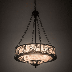 Meyda Custom 197916 Whispering Pines Rustic Bronze LED Drum Hanging Light