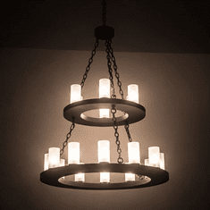 Meyda Custom 197989 Loxley Contemporary Mahogany Bronze Chandelier Light