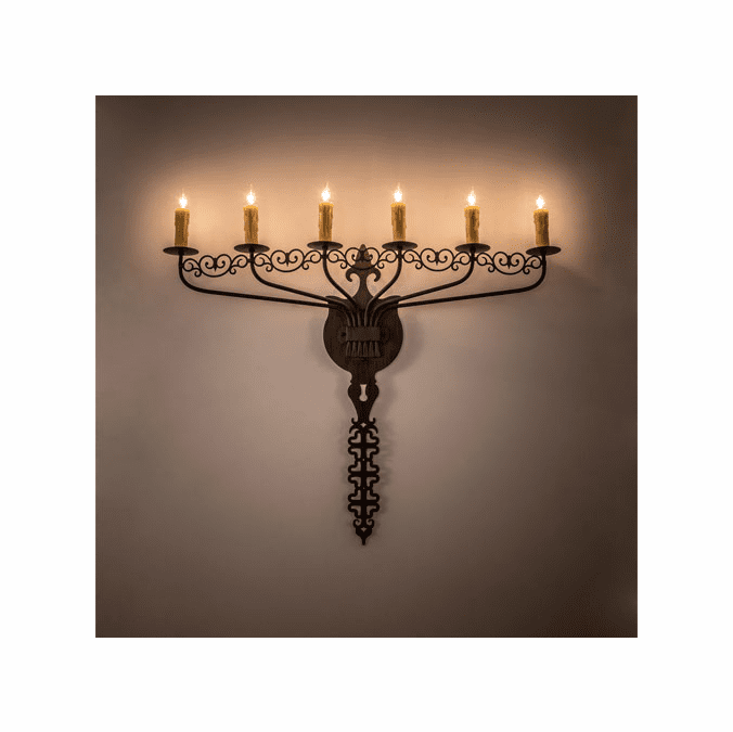 Meyda Custom 199190 Almonte Traditional Rust Sconce Lighting