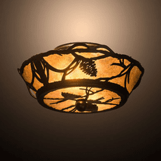 Meyda Custom 199593 Whispering Pines Rustic Textured Black Overhead Light Fixture