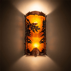 Meyda Custom 199701 Oak Leaf & Acorn Country Copper Vein Wall Light Fixture