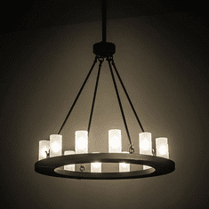 Meyda Custom 199716 Loxley Wrought Iron Hanging Chandelier