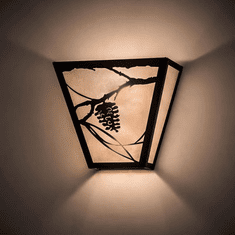 Meyda Custom 200156 Whispering Pines Country Antique Copper Wall Mounted Lamp