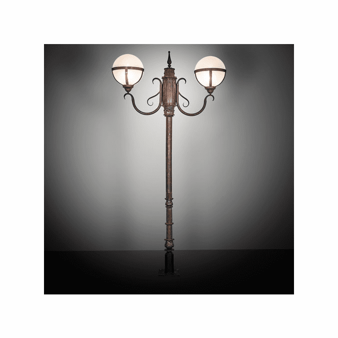 Meyda Custom 200261 Bola Rust Exterior Post Lighting Fixture