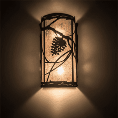 Meyda Custom 200852 Whispering Pines Country Distressed Chestnut Lighting Sconce