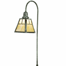 Meyda Custom 20115 T Mission Craftsman Verdigris Halogen Line Voltage Exterior Pathway Light