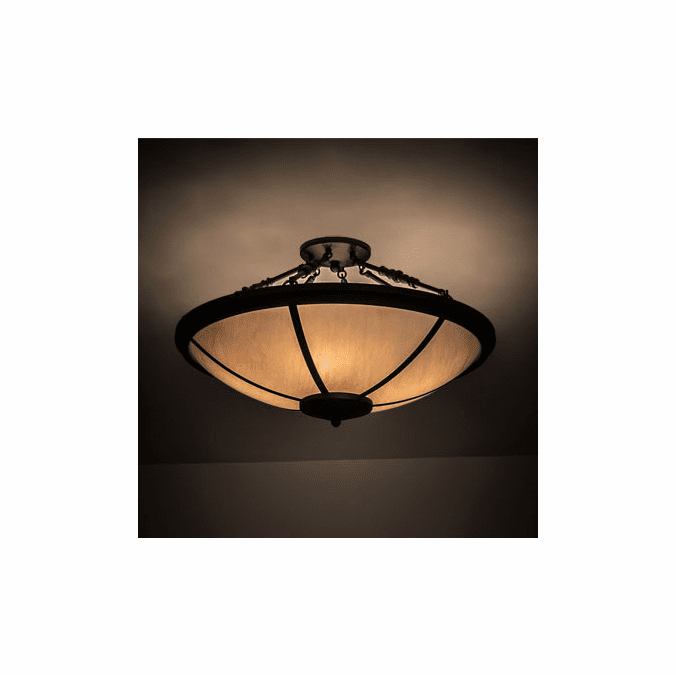 Meyda Custom 201781 Commerce Oil Rubbed Bronze Flush Mount Ceiling Light Fixture