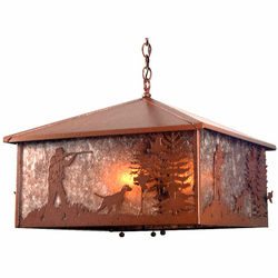 Meyda Custom 20934 Quail Hunter Rustic Rust Hanging Pendant Light