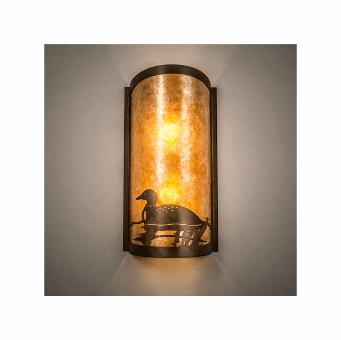 Meyda Custom 214484 Loon Antique Copper Wall Mounted Lamp