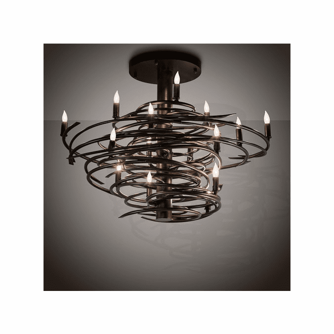 Meyda Custom 214928 Cyclone Modern Mahogany Bronze Chandelier Lighting