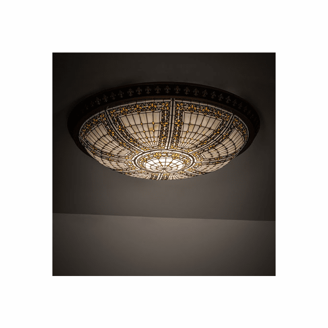 Meyda Lighting 215477 Fleur-de-lis Tiffany Copper Vein LED Ceiling Light Fixture