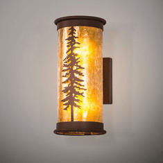 Meyda Custom 215764 Tall Pine Country Red Rust Wall Sconce Lighting