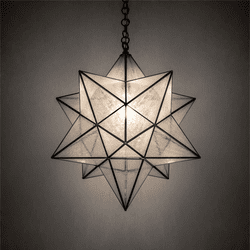 Meyda Custom 216258 Moravian Star Modern Craftsman Brown Outdoor Pendant Hanging Light