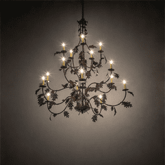 Meyda Custom 219577 Oak Leaf Rustic Cafe-Noir Hanging Chandelier