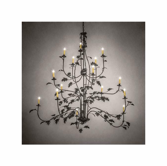 Meyda Custom 222594 Oak Leaf Rustic Timeless Bronze Ceiling Chandelier